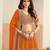 Orange Faux Georgette Embroidered Sequins Work Lehenga Choli Size Up To 48