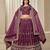 Purple Art Silk Embroidered Thread Work Lehenga Choli Size Up To 46