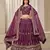 Purple Art Silk Embroidered Thread Work Lehenga Choli Size Up To 46