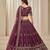 Purple Art Silk Embroidered Thread Work Lehenga Choli Size Up To 46