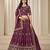 Purple Art Silk Embroidered Thread Work Lehenga Choli Size Up To 46