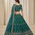 Blue Art Silk Embroidered Thread Work Lehenga Choli Size Up To 46