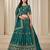 Blue Art Silk Embroidered Thread Work Lehenga Choli Size Up To 46