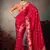 Red chiniya silk heavy designer embroidered saree