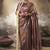 Brown multi embroidered tissue silk saree