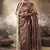 Brown multi embroidered tissue silk saree