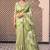 Green tussar silk  beautiful pallu designer saree