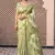 Green tussar silk  beautiful pallu designer saree