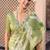 Green tussar silk  beautiful pallu designer saree