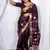 brown linen silk blend jamdani weaving border sarees