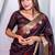 brown linen silk blend jamdani weaving border sarees