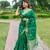 green linen silk blend jamdani weaving border sarees