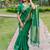 green linen silk blend jamdani weaving border sarees