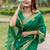 green linen silk blend jamdani weaving border sarees