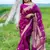 purple linen silk blend jamdani weaving border sarees