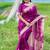purple linen silk blend jamdani weaving border sarees