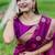 purple linen silk blend jamdani weaving border sarees
