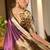 purple khadi raw silk blend hand painted sarees