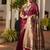 maroon khadi raw silk blend hand painted sarees