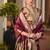 maroon khadi raw silk blend hand painted sarees