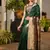 green khadi raw silk blend hand painted sarees