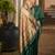 green khadi raw silk blend hand painted sarees
