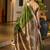 mehendi khadi raw silk blend hand painted sarees