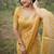 yellow soft kalyani silk blend zari weaving checks sarees