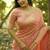 peach soft kalyani silk blend zari weaving checks sarees