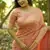 peach soft kalyani silk blend zari weaving checks sarees