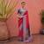 rani pink & blue banarasi silk blend weaving sarees