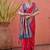 rani pink & blue banarasi silk blend weaving sarees