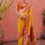 yellow & orange banarasi silk blend weaving sarees