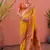 yellow & orange banarasi silk blend weaving sarees