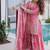 Peach Premium designer readymade top-sharara-dupatta