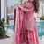peach zari sequins embroidered sharara set with dupatta