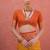 yellow & orange banarasi silk blend weaving sarees