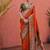 red & green banarasi silk blend weaving sarees