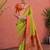 parrot green & orange banarasi silk blend weaving sarees