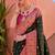 dark green & pink banarasi silk blend weaving sarees