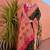 dark green & pink banarasi silk blend weaving sarees