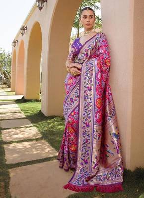 pink banarasi paithani festive saree 2