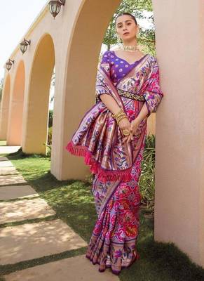 pink banarasi paithani festive saree 3
