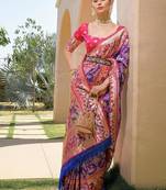 blue paithani banarasi party wear saree