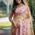 cream banarasi silk blend paithani kanjivaram weaving saree