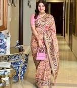 light pink banarasi paithani silk saree