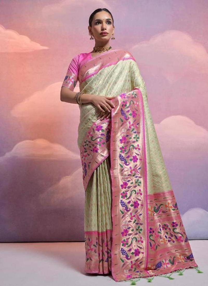 pista banarasi silk blend paithani kanjivaram weaving saree