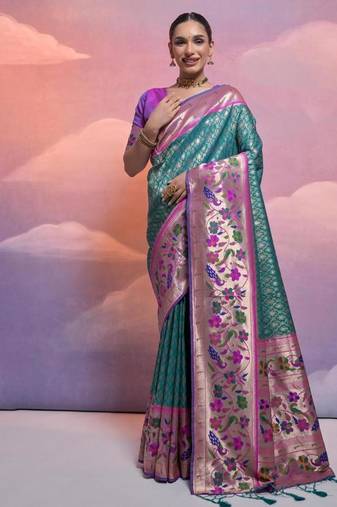 rama banarasi silk blend paithani kanjivaram weaving saree