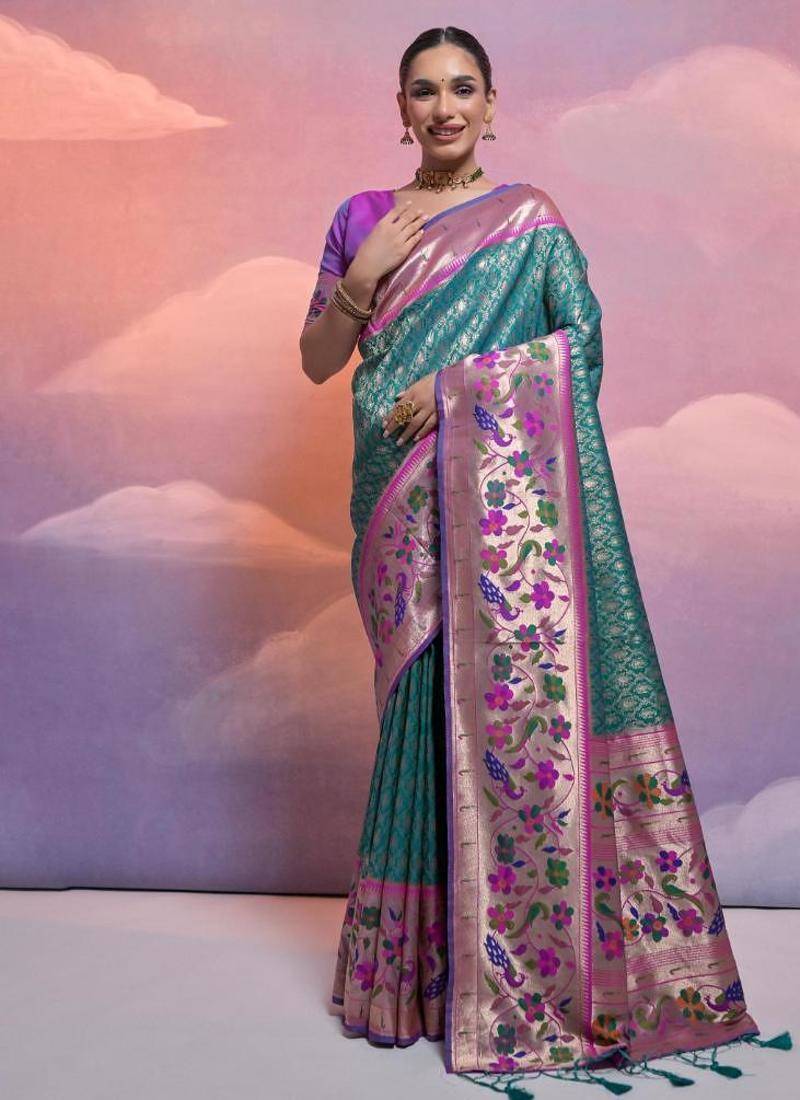 rama banarasi silk blend paithani kanjivaram weaving saree