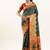 dark green faux banarasi pashmina weaving sarees